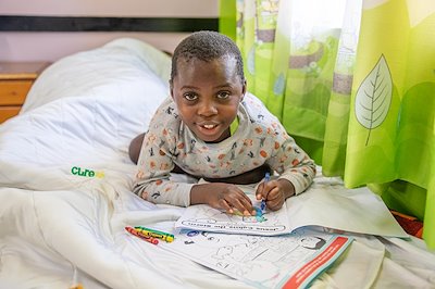 Crafts keep our kids busy while recovering in the ward.