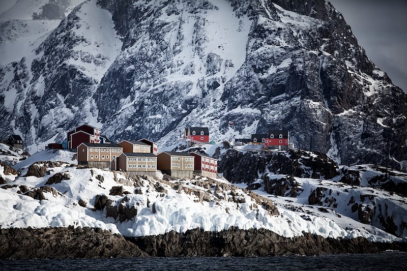 Village on the Greenland shore. Photo by Mads Pihl / Destination Arctic Circle, Flickr.