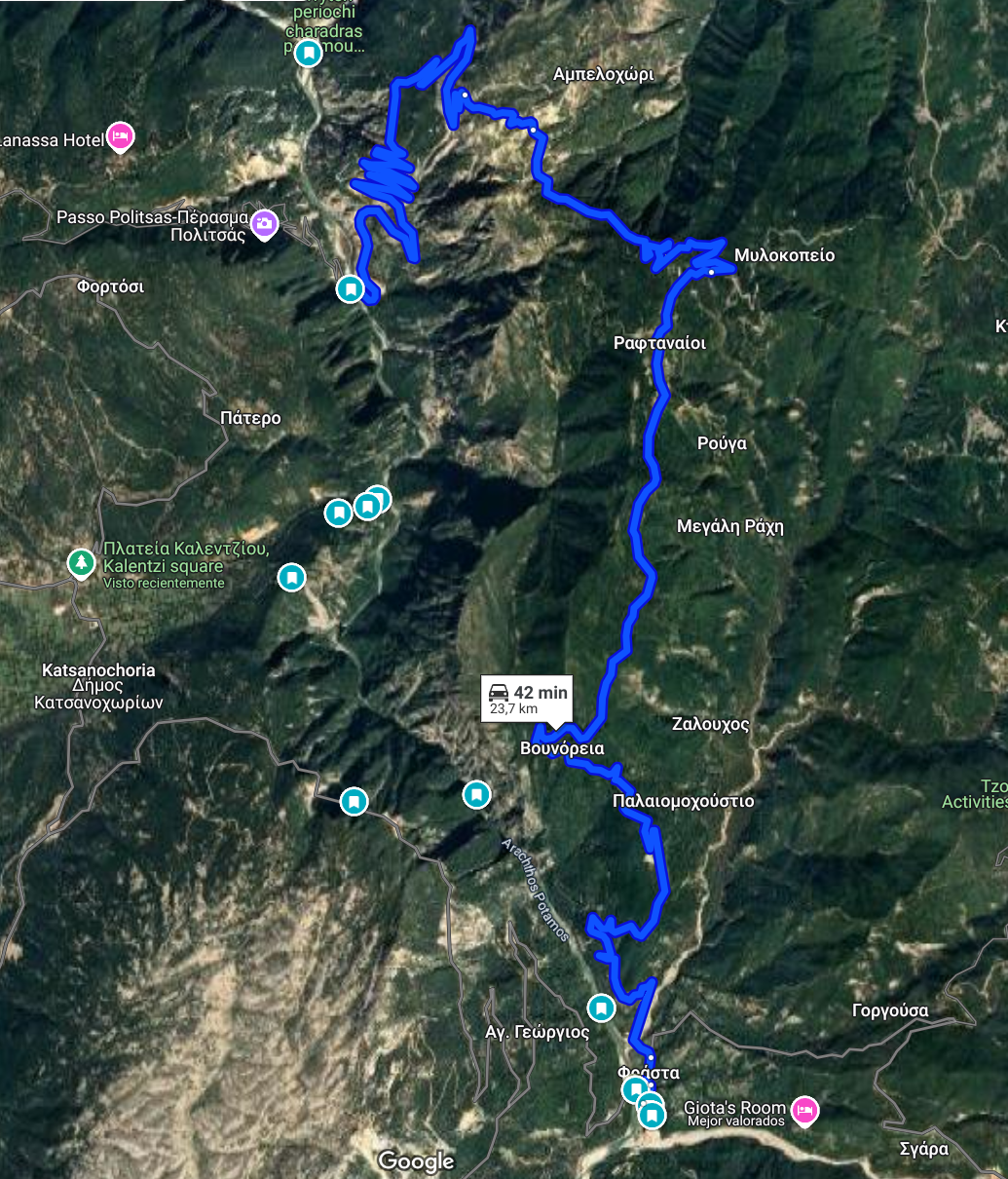 Realmente realize la ruta por la orilla derecha del río, pero ...