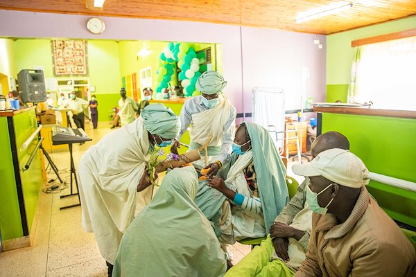 CURE staff doing a Christmas play in the ward.