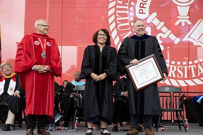 Sharon Draper M.A. 73 received an honorary degree during the May 18 commencement ceremony.