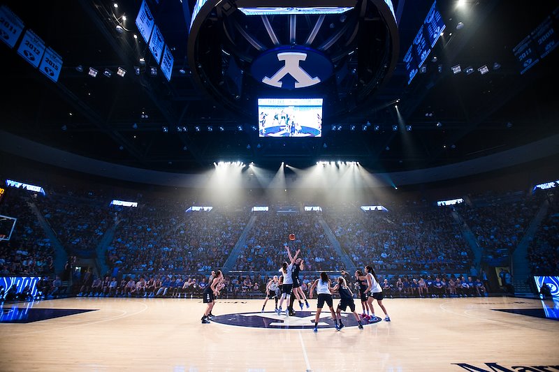 The women's basketball team competes during Boom Shakalaka - Photo by Tabitha Sumsion/BYU