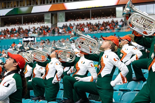 Hanna Christensen, far right, a sophomore playing the French horn.