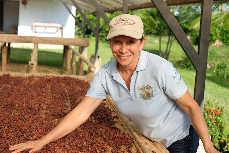Elisabeth Agudelo, cultivadora de cacao, chocolatera y propietaria de la finca de cacao Villa Gaby en Arauquita.