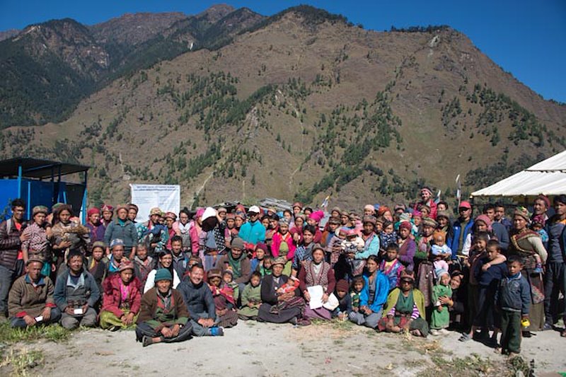 Participants in a community meeting in Rasuwa District facilitated by the Nepal Critical Transitions Project team.