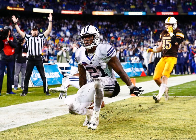 Senior running back Jamaal Williams scores a touchdown in the Poinsettia Bowl - Photo by Jaren Wilkey/BYU