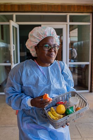 Ule, one of our nurses, always makes sure to have seasonal fruit on hand for snacking.