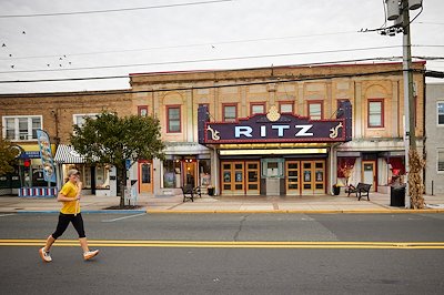 Academic adviser Jeanine Dowd completed her two miles on the White Horse Pike.