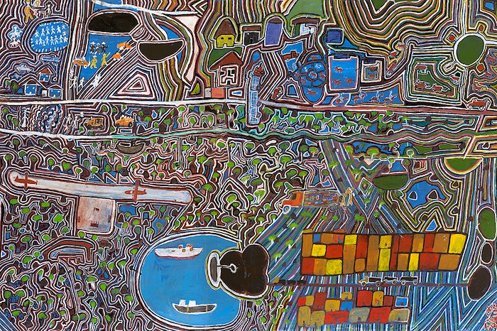 Jacky Wongili Green's painting: 'Trying to Protect Our Land'