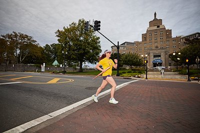 Amy Hoch, associate director of The Wellness Center, took the second leg through Camden and Collingswood.