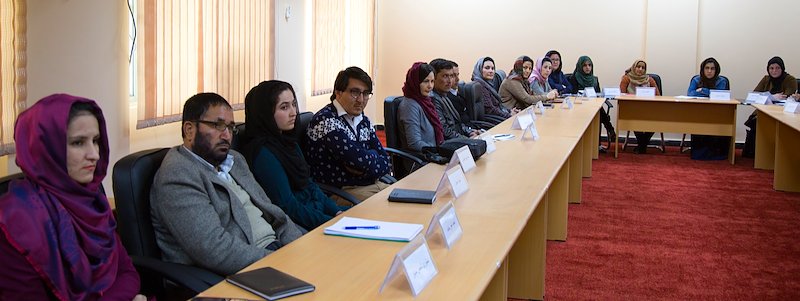 Students listen to the lecture in the second class of Gender Master's Programme. Photo: Ajmal Sherzai / UNDP Afghanistan / 2017