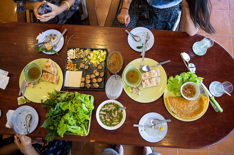 Our only non-Thai meal was this array of Vietnamese food.