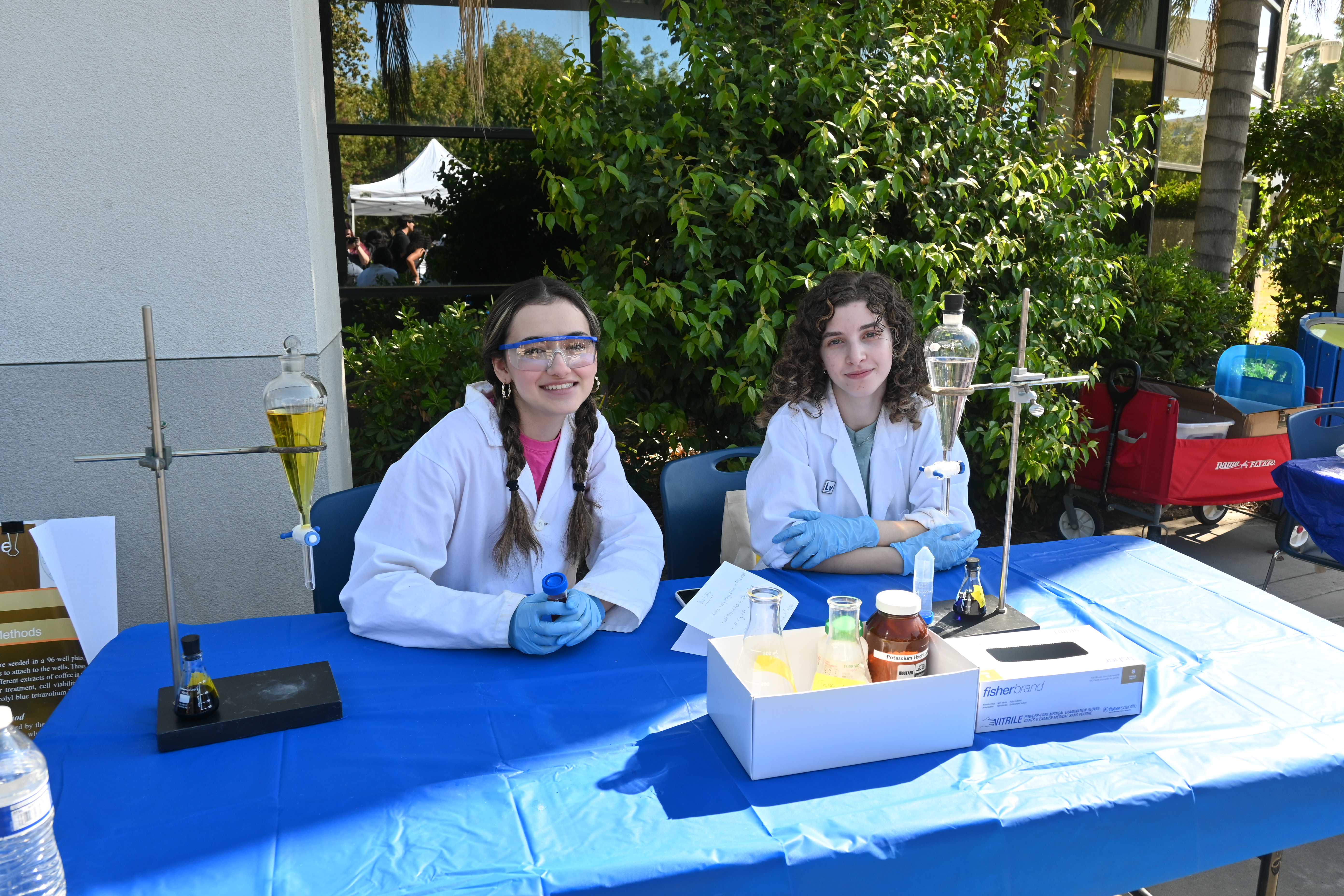 CSUB chemistry students and NSME clubs set up tables outside the ...