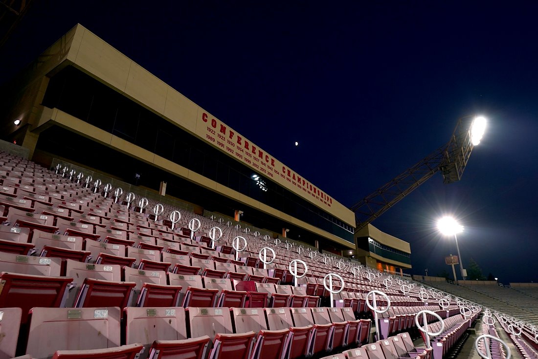 Empty seats during the Bulldogs season opener against Hawaii.