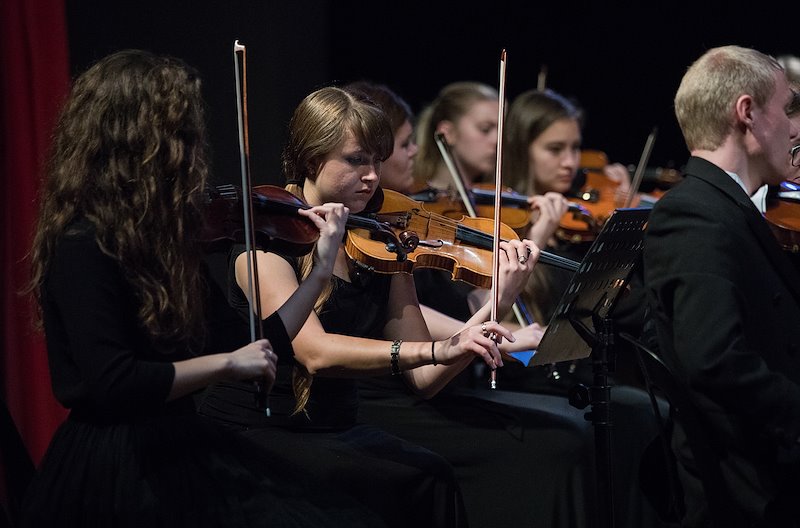The BYU Chamber Orchestra performs a benefit concert with Tim Pavino. Photo by Jaren Wilkey/BYU