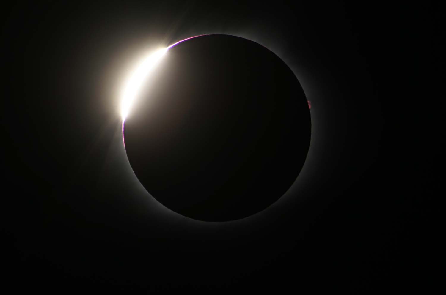 As totality began, it had just a little light on one edge.