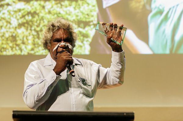 Jack Wongili Green speaking at ACF's 50th birthday celebration, Melbourne