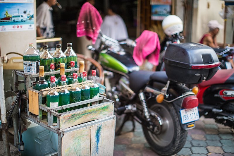 A Cambodian gas station.