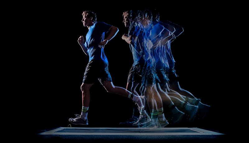 Study about running inflamation by professors Matt Seeley and Robert Hyldahl with runner Kyle Anderson - Photo by Nate Edwards/BYU