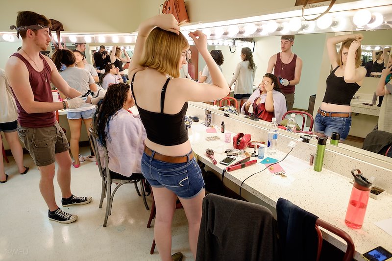 Alyssa Gera gets ready to play Rosaline, a lady attending the Princess of France.