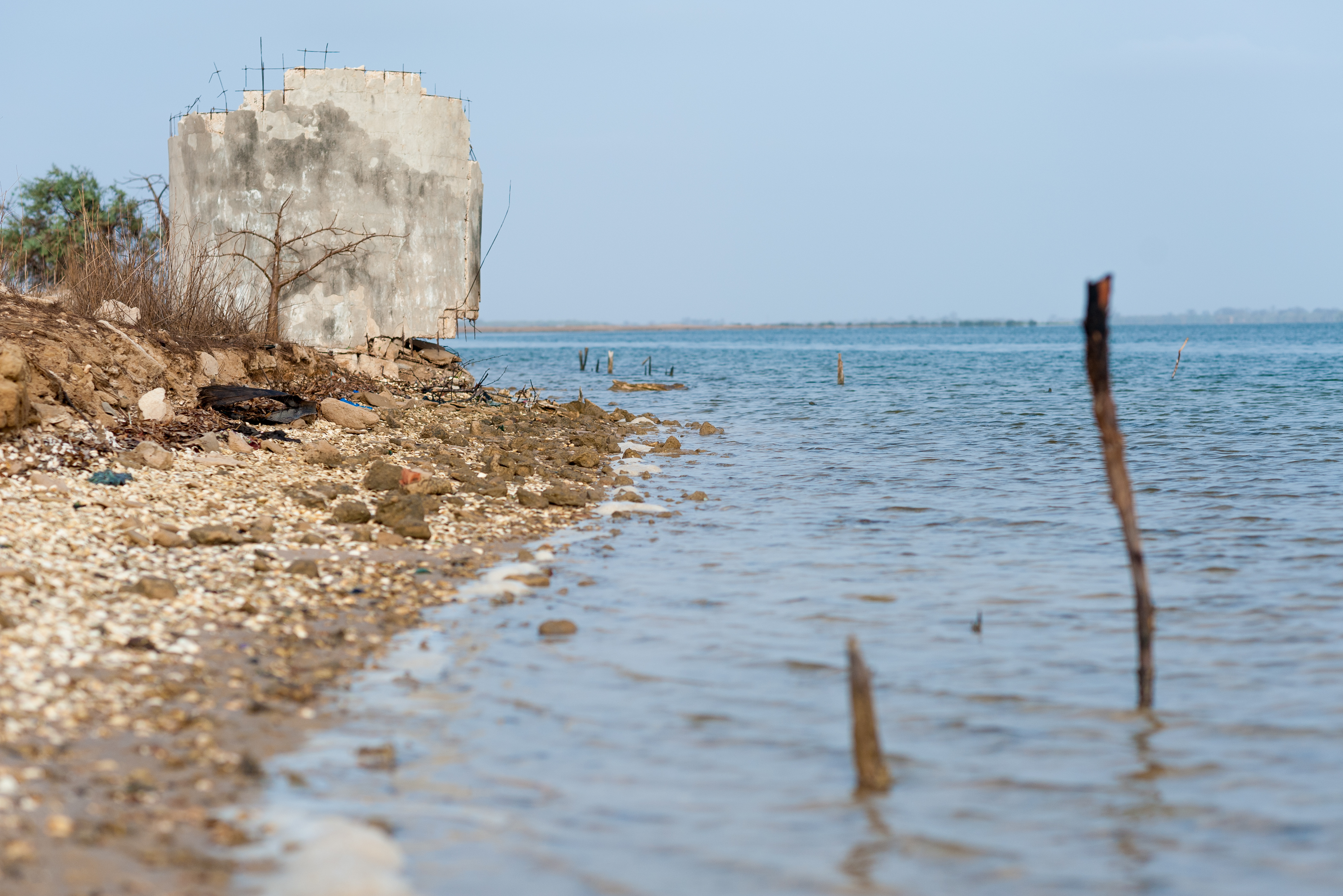 Rising water levels forced the community to abandon their village to the sea and move to higher ground. © Clément Tardif / ActionAid