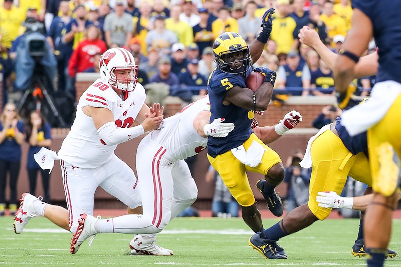 Jabrill Peppers looks to break another punt return.