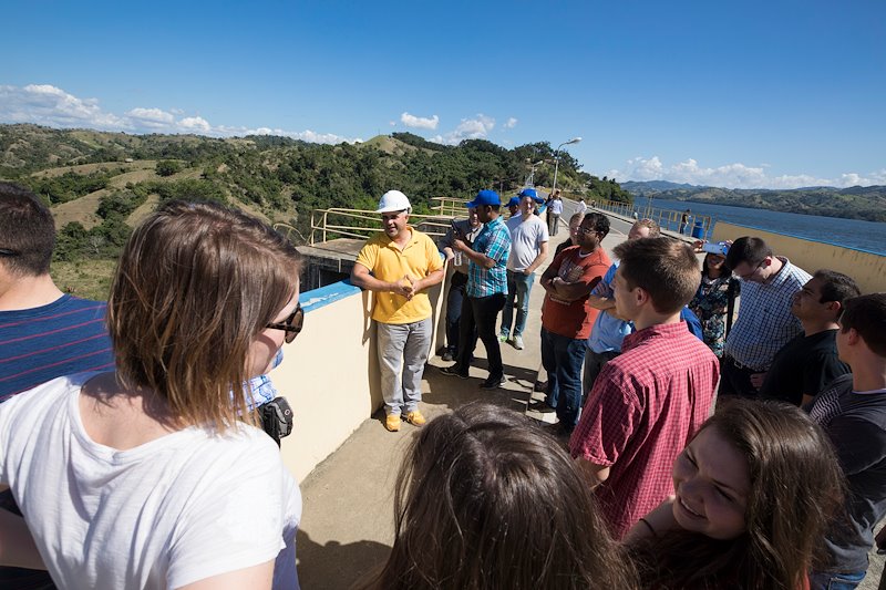 BYU Students tour the Tavera Hydroelectric Dam on the Bao river in the Dominican Republic. Photo by Jaren Wilkey/BYU