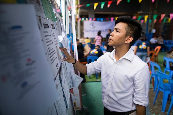 Jofith, 18, participated in a job fair sponsored by Samaritan’s Purse. He is interested in working in a hotel or restaurant.