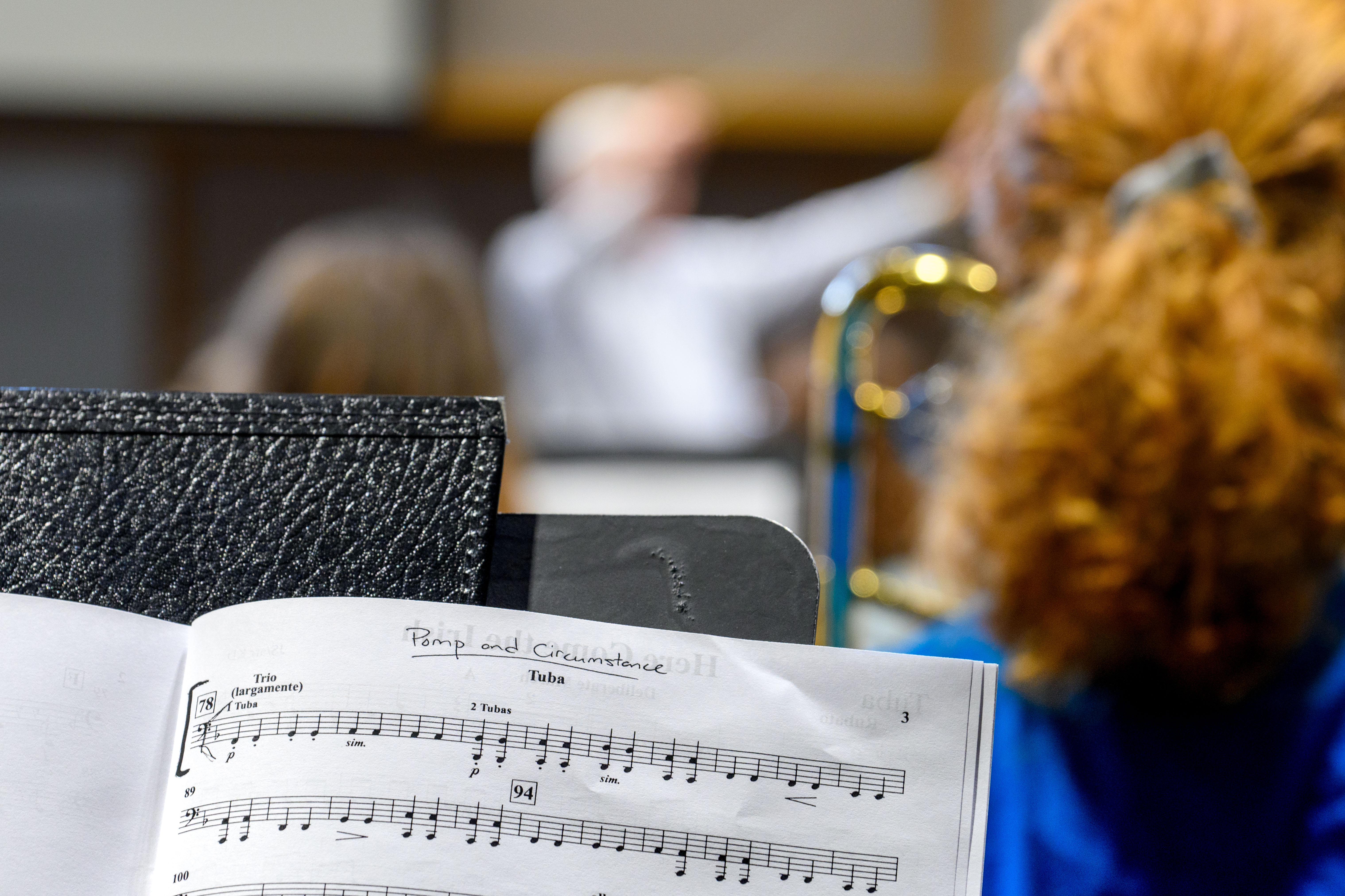 The band rehearses “Pomp and Circumstance” in the Ricci Band Rehearsal ...