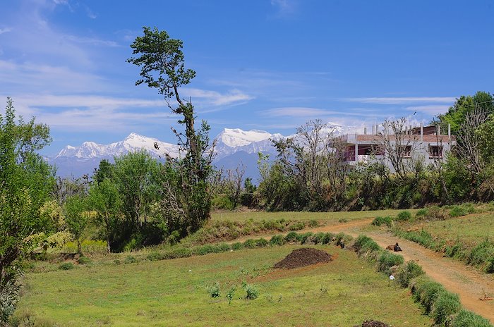View of the Himalayas from HDC