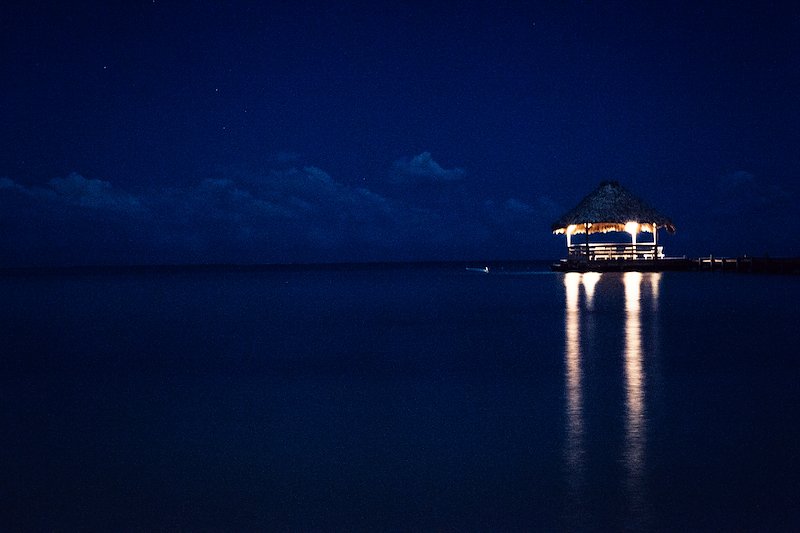 Under the stars, above the water, a hut to house our happiness.