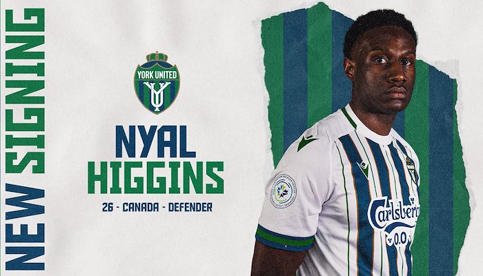 Read York United FC announce signing of Canadian defender Nyal Higgins by Brittany Arner