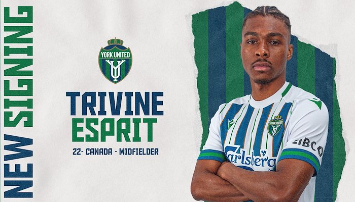 Read York United FC announce signing of midfielder Trivine Esprit to U SPORTS contract by Brittany Arner