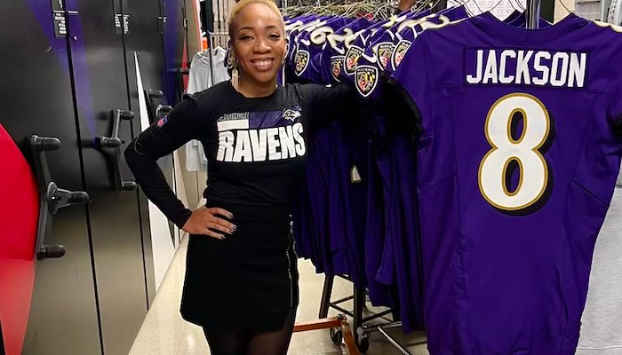 Read Beyond BCPS: Ebony Short, New Town High School graduate and sewing manager for the Baltimore Ravens by Team BCPS